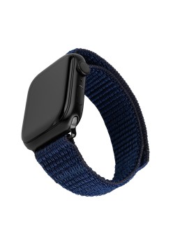 Curea pentru Apple Watch 1/2/3/4/5/6/7/8/9/10/SE/SE 2 (38/40/41/42mm) - Fixed Nylon Sporty Strap - Dark Blue