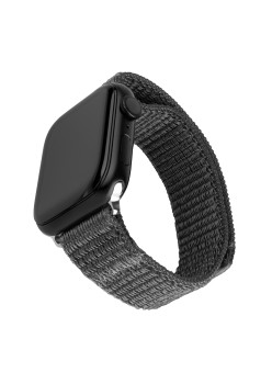 Curea pentru Apple Watch 1/2/3/4/5/6/7/8/9/10/SE/SE 2 (38/40/41/42mm) - Fixed Nylon Sporty Strap - Dark Gray