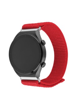 Curea pentru Samsung Galaxy Watch 4/5/Active 2, Huawei Watch GT 3 (42mm)/GT 3 Pro (43mm) - Fixed Nylon Sporty Strap - Red