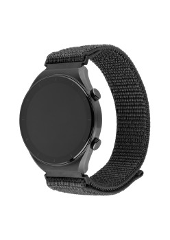 Curea pentru Samsung Galaxy Watch 4/5/Active 2, Huawei Watch GT 3 (42mm)/GT 3 Pro (43mm) - Fixed Nylon Sporty Strap - Dark Gray