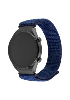 Curea pentru Huawei Watch GT 2 (46mm)/GT 2 Pro/GT 3 Pro (46mm)/Ultimate, Xiaomi Watch S1 - Fixed Nylon Sporty Strap - Dark Blue