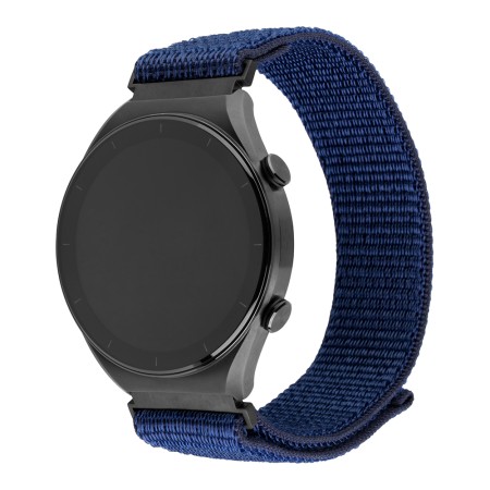 Curea pentru Huawei Watch GT 2 (46mm)/GT 2 Pro/GT 3 Pro (46mm)/Ultimate, Xiaomi Watch S1 - Fixed Nylon Sporty Strap - Dark Blue