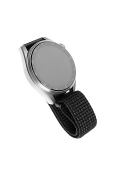 Curea pentru Samsung Galaxy Watch 4/5/Active 2, Huawei Watch GT 3 (42mm)/GT 3 Pro (43mm) - Fixed Nylon Strap - Reflective Black