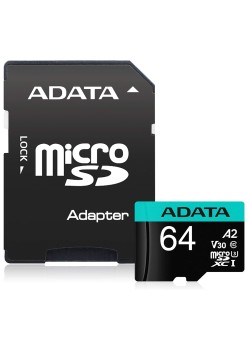 Card de Memorie MicroSDHC 64GB - Adata (AUSDX64GUI3V30SA2-RA1) - Black