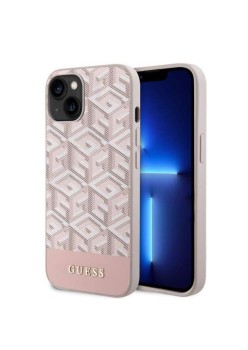 Husa pentru iPhone 14 - Guess GCube Stripes MagSafe (GUHMP14SHGCFSEP) - Pink
