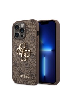 Husa pentru iPhone 14 Pro Max - Guess Hardcase 4G Big Metal Logo (GUHCP14X4GMGBR) - Brown