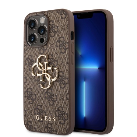 Husa pentru iPhone 14 Pro Max - Guess Hardcase 4G Big Metal Logo (GUHCP14X4GMGBR) - Brown