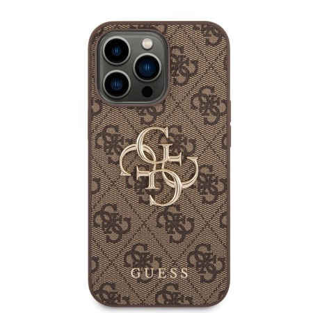 Husa pentru iPhone 14 Pro Max - Guess Hardcase 4G Big Metal Logo (GUHCP14X4GMGBR) - Brown