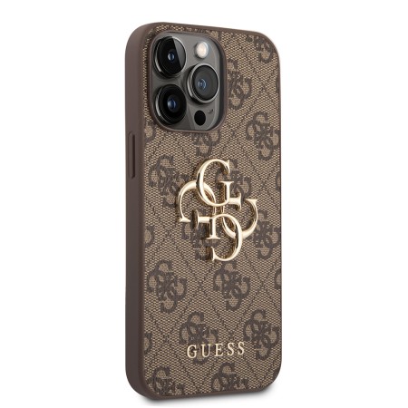 Husa pentru iPhone 14 Pro Max - Guess Hardcase 4G Big Metal Logo (GUHCP14X4GMGBR) - Brown