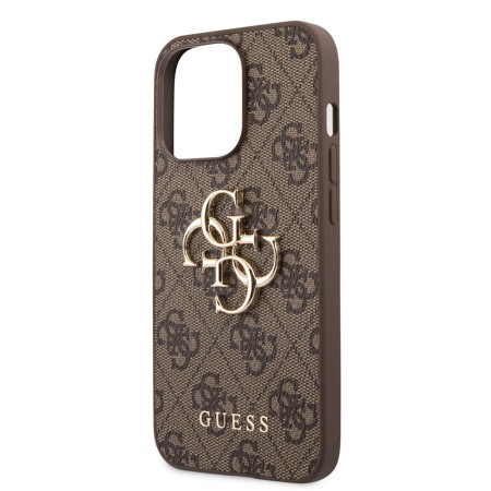 Husa pentru iPhone 14 Pro Max - Guess Hardcase 4G Big Metal Logo (GUHCP14X4GMGBR) - Brown