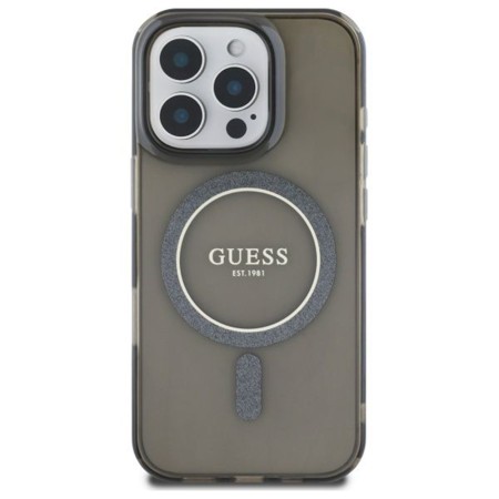 Husa pentru iPhone 16 Pro - Guess IML Glitter Circle MagSafe MagSafe (GUHMP16LHFGEREK) - Black