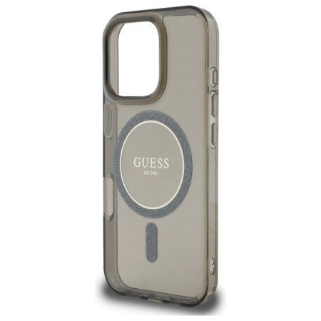 Husa pentru iPhone 16 Pro - Guess IML Glitter Circle MagSafe MagSafe (GUHMP16LHFGEREK) - Black