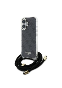 Husa pentru iPhone 16 - Guess Crossbody Cord 4G Print (GUHCP16SHC4SEK) - Black