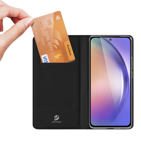 Husa Flip Samsung Galaxy A55, Dux Ducis Skin Pro, Smart Pro Magnet, Negru