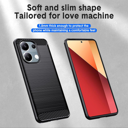 Husa Carbon compatibila Xiaomi Redmi Note 13 Pro 4G / Poco M6 Pro 4G, Tech AntiSoc, Negru