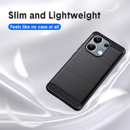 Husa Carbon compatibila Xiaomi Redmi Note 13 Pro 4G / Poco M6 Pro 4G, Tech AntiSoc, Negru
