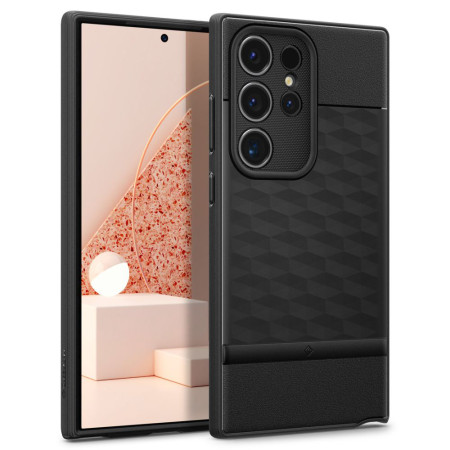 Husa pentru Samsung Galaxy S24 Ultra Spigen Caseology Parallax, Matte Black