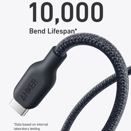 Cablu de Date Tipe-C la Tipe-C, 240W, 1.8m, Anker 543, Black