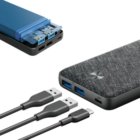 Baterie Externa Tip-C, 2x USB, 20000mAh, Anker PowerCore III, Black