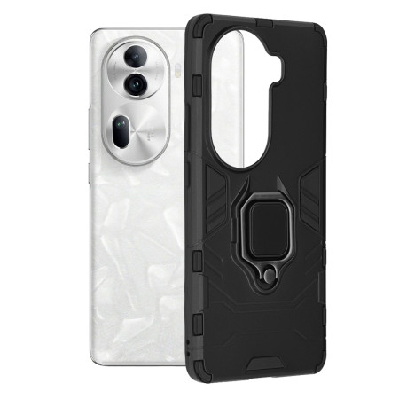 Husa telefon compatibila Oppo Reno 11 Pro, Inel Magnetic tip Suport Auto, Negru