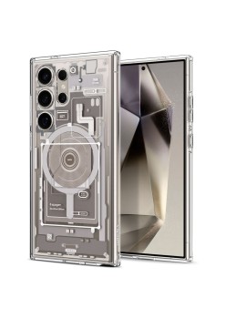 Husa pentru Samsung Galaxy S24 Ultra - Spigen Ultra Hybrid Zero One OneTap Ring MagSafe - Natural Titanium