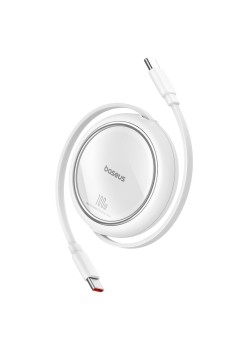 Cablu de Date Type-C la Type-C, 100W, 1m - Baseus Free2Draw Mini (P10364500211-00) - Moon White