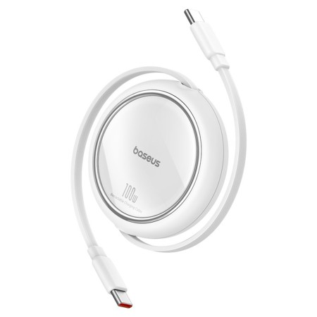 Cablu de Date Type-C la Type-C, 100W, 1m - Baseus Free2Draw Mini (P10364500211-00) - Moon White