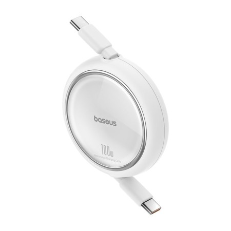 Cablu de Date Type-C la Type-C, 100W, 1m - Baseus Free2Draw Mini (P10364500211-00) - Moon White