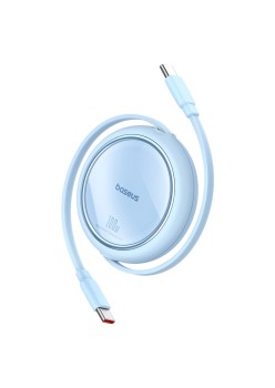 Cablu de Date Type-C la Type-C, 100W, 1m - Baseus Free2Draw Mini (P10364500311-00) - Galaxy Blue