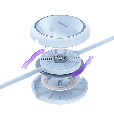 Cablu de Date Type-C la Type-C, 100W, 1m - Baseus Free2Draw Mini (P10364500311-00) - Galaxy Blue