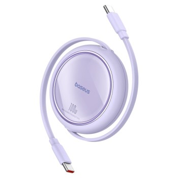 Cablu de Date Type-C la Type-C, 100W, 1m - Baseus Free2Draw Mini (P10364500511-00) - Nebula Purple