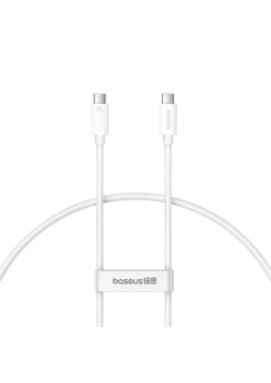 Cablu de Date Type-C la Type-C pentru Realme GT Neo 5, 1m, 240W - Baseus (P10365200211-02) - Moon White