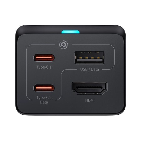 Statie Incarcare HDMI 4K 30Hz, 2x Type-C, USB, 67W, 1.5m + Cablu Type-C, 100W, 40Gbps, 1m - Baseus GaN5 Pro (CCGP110201) - Black