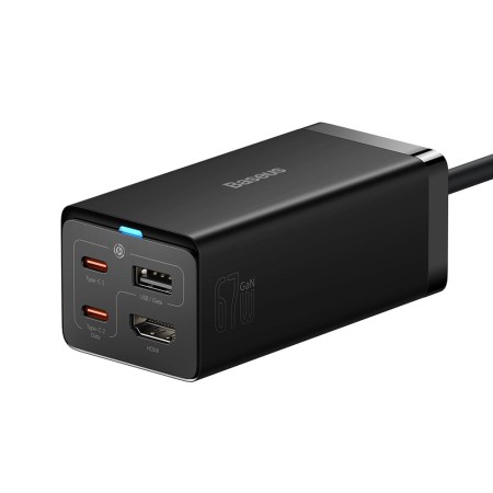 Statie Incarcare HDMI 4K 30Hz, 2x Type-C, USB, 67W, 1.5m + Cablu Type-C, 100W, 40Gbps, 1m - Baseus GaN5 Pro (CCGP110201) - Black