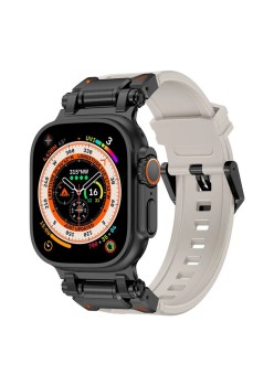 Curea pentru Apple Watch 1/2/3/4/5/6/7/8/9/SE/SE 2/Ultra/Ultra 2 (42/44/45/49mm) - Techsuit Watchband (W064) - Titanium Black Gray
