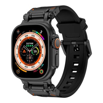Curea pentru Apple Watch 1/2/3/4/5/6/7/8/9/SE/SE 2/Ultra/Ultra 2 (42/44/45/49mm) - Techsuit Watchband (W064) - Titanium Black