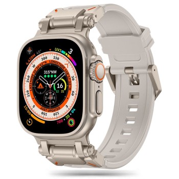 Curea pentru Apple Watch 1/2/3/4/5/6/7/8/9/SE/SE 2/Ultra/Ultra 2 (42/44/45/49mm) - Techsuit Watchband (W064) - Titanium Silver Starlight