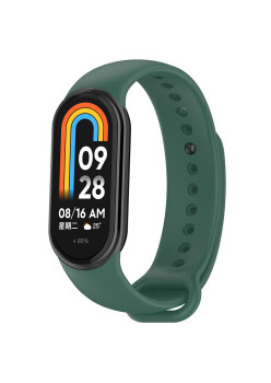 Curea Smartwatch compatibila Xiaomi Mi Band 8 / 8 NFC, Waterproof, TPU, Dark Green