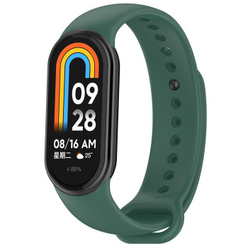 Curea Smartwatch compatibila Xiaomi Mi Band 8 / 8 NFC, Waterproof, TPU, Dark Green