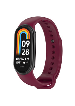 Curea Smartwatch compatibila Xiaomi Mi Band 8 / 8 NFC, Waterproof, TPU, Wine Red