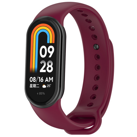 Curea Smartwatch compatibila Xiaomi Mi Band 8 / 8 NFC, Waterproof, TPU, Wine Red