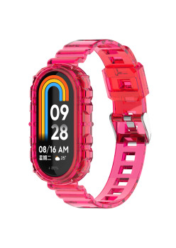 Curea Smartwatch compatibila Xiaomi Mi Band 8 / 8 NFC, ETM, Rose Red