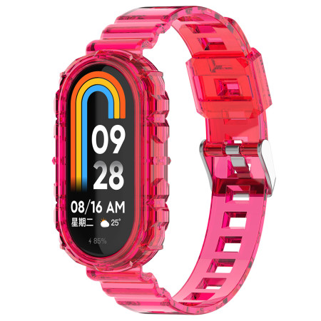 Curea Smartwatch compatibila Xiaomi Mi Band 8 / 8 NFC, ETM, Rose Red