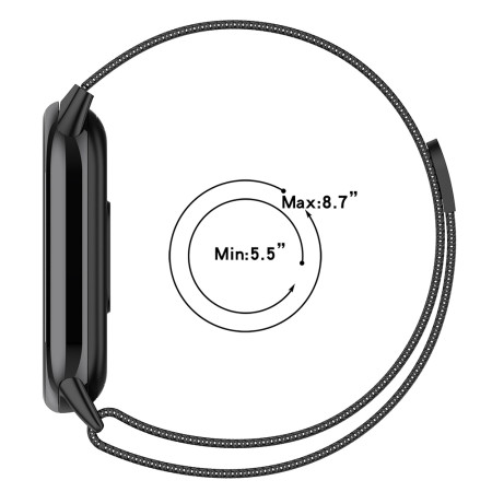 Curea Smartwatch compatibila Xiaomi Mi Band 8 / 8 NFC, Catarama Metalica, Magnetica, Minimalista, Rose Pink