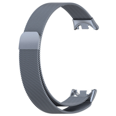 Curea Smartwatch compatibila Xiaomi Mi Band 8 / 8 NFC, Catarama Metalica, Magnetica, Minimalista, Gray