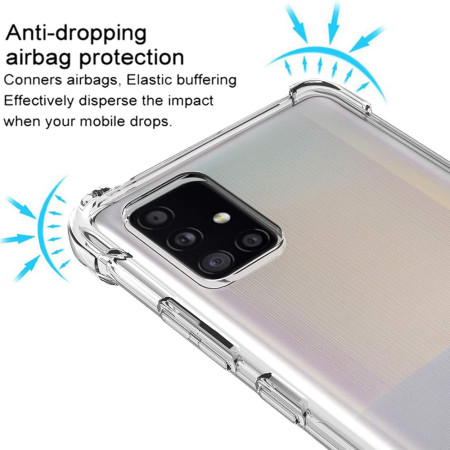 Husa Antisoc compatibila Samsung Galaxy A51 4G, PRO AirBag, Clear