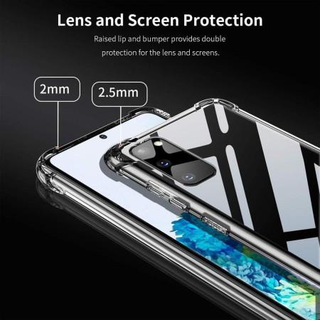 Husa Antisoc compatibila Samsung Galaxy S20 Plus 4G / S20 Plus 5G, PRO AirBag, Clear