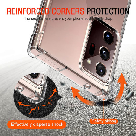 Husa Antisoc compatibila Samsung Galaxy Note 20 Ultra 4G / Note 20 Ultra 5G, PRO AirBag, Clear