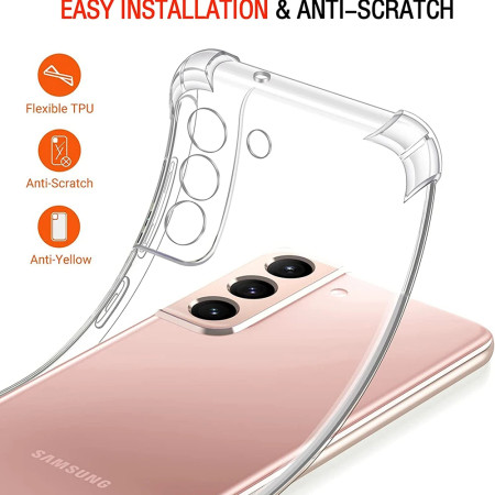 Husa Antisoc compatibila Samsung Galaxy S21 FE 5G, PRO AirBag, Clear