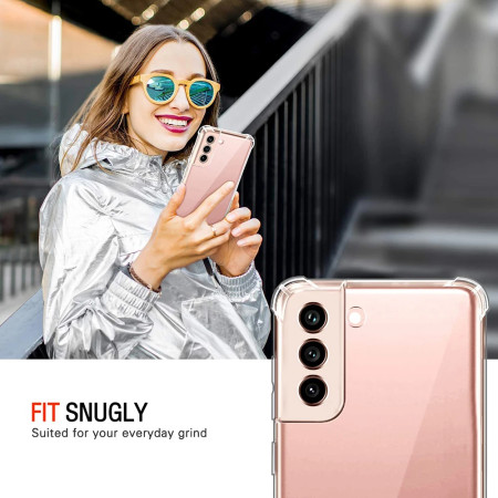 Husa Antisoc compatibila Samsung Galaxy S21 FE 5G, PRO AirBag, Clear